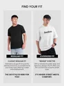 White Spray Print Gothic Oversized T-Shirt