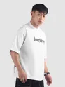 White Spray Print Gothic Oversized T-Shirt