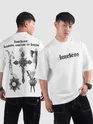 White Spray Print Gothic Oversized T-Shirt