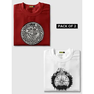 Pack of 2 - Direction Printed Combo T-shirts