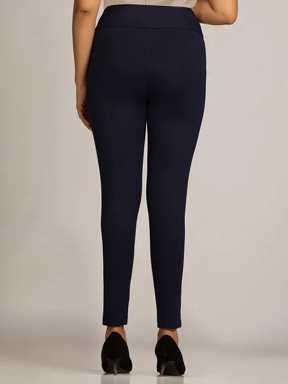 Persian Blue Triple Buttoned Women Jeggings