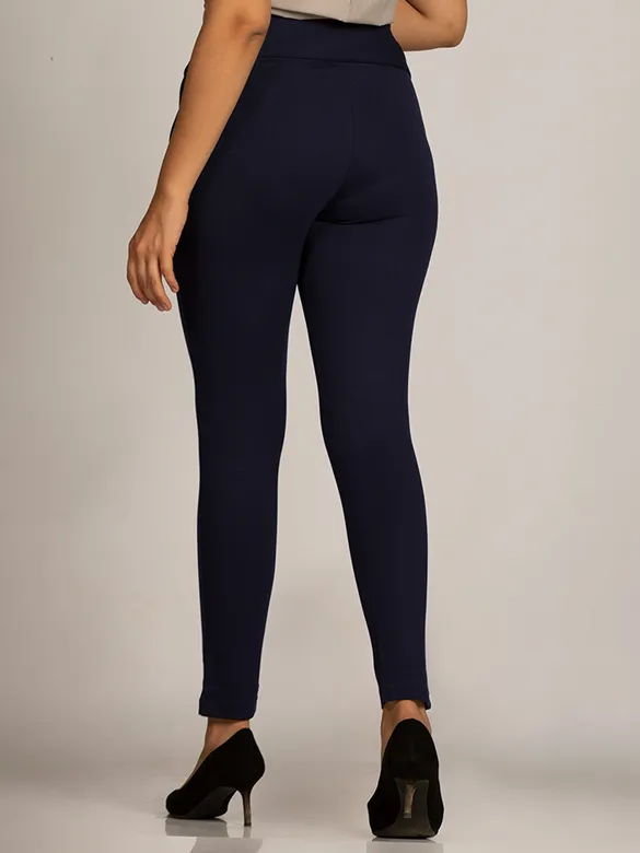 Persian Blue Triple Buttoned Women Jeggings
