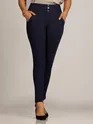 Persian Blue Triple Buttoned Women Jeggings