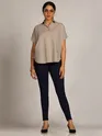 Persian Blue Triple Buttoned Women Jeggings