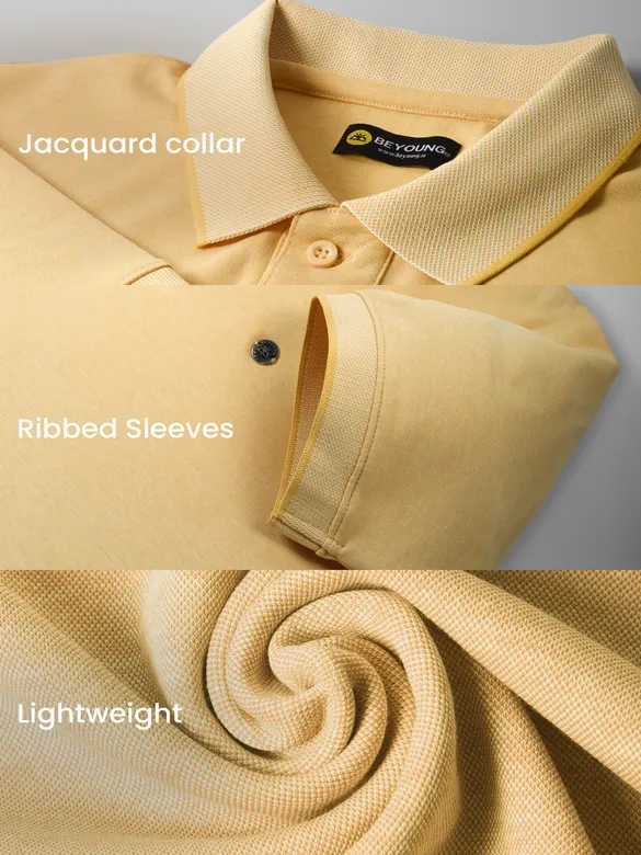 Corn Yellow Melange Polo T-shirt