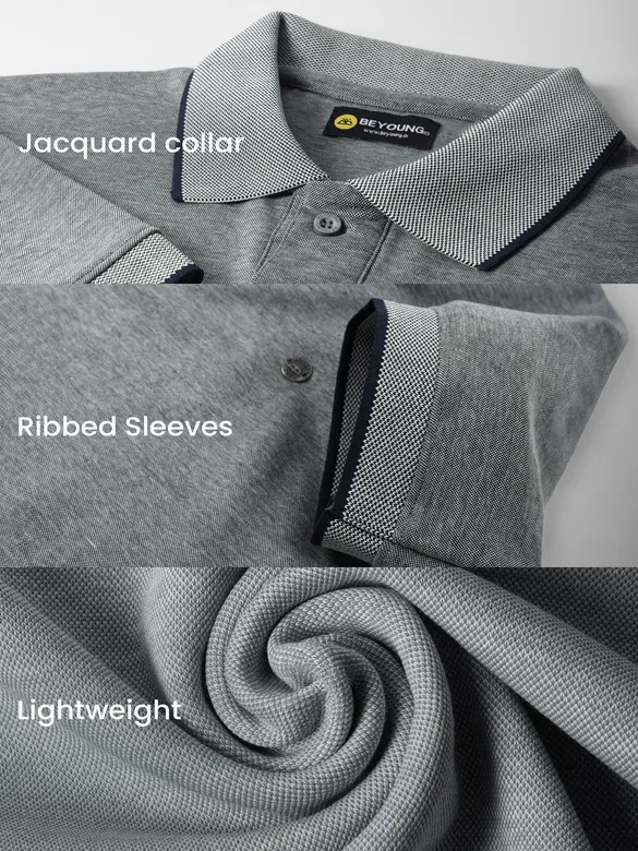 Light Grey Melange Polo T-shirt