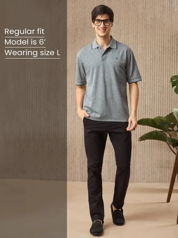 Light Grey Melange Polo T-shirt