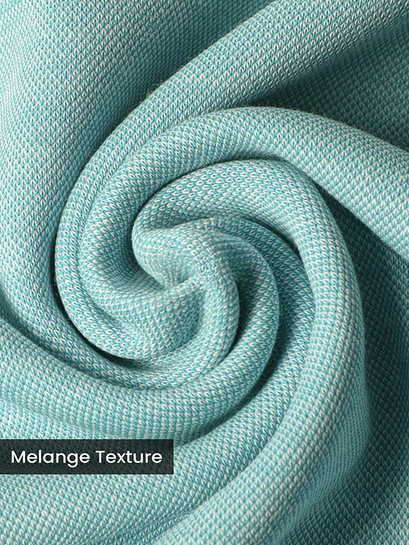 Mint Blue Melange Polo T-shirt