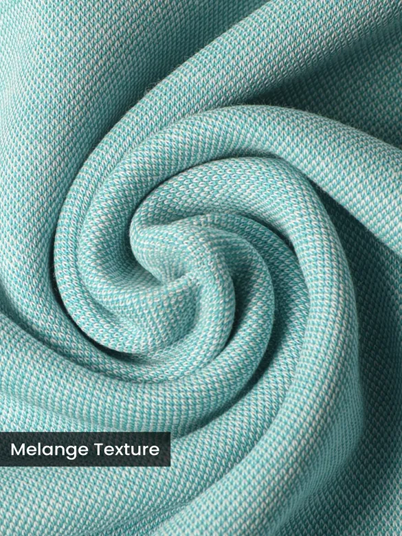 Mint Blue Melange Polo T-shirt