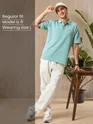 Mint Blue Melange Polo T-shirt
