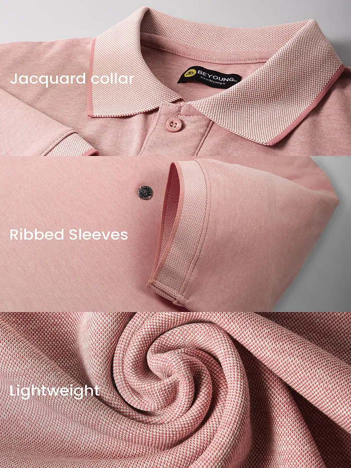 Rose Shadow Melange Polo T-shirt