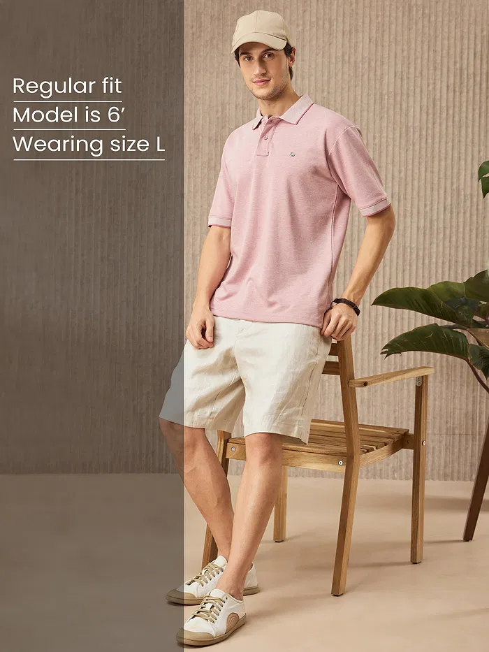 Rose Shadow Melange Polo T-shirt