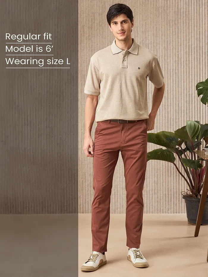 Soft Beige Melange Polo T-shirt
