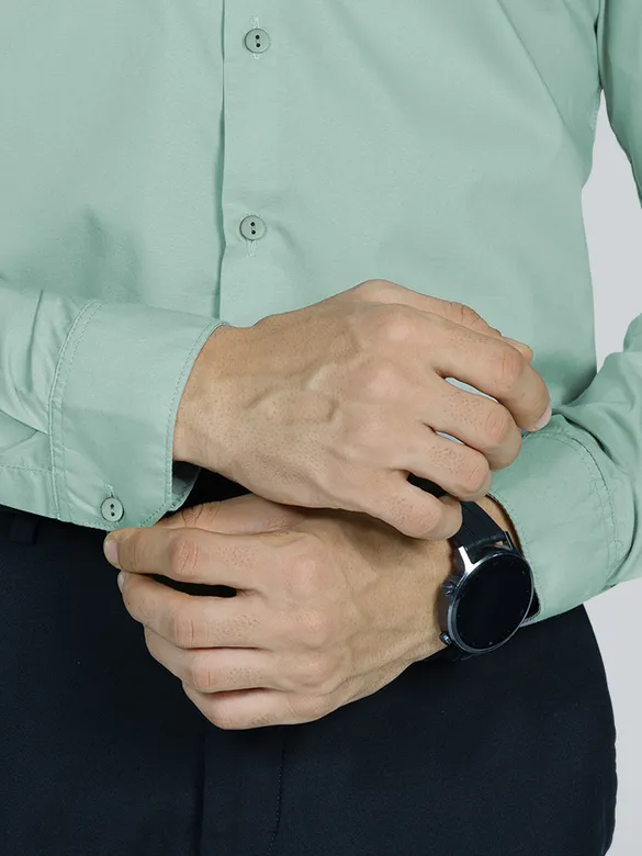 Pistachio Green - Formal Shirts For Men