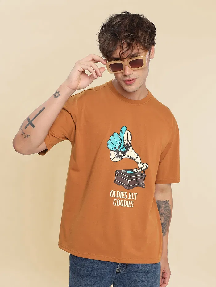 Oldies But Printed Oversized T-shirt for Men