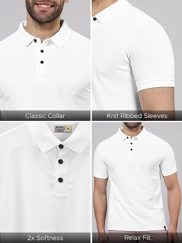 Pack of 2 Polo T-shirts Combo Bold Black, Classic White