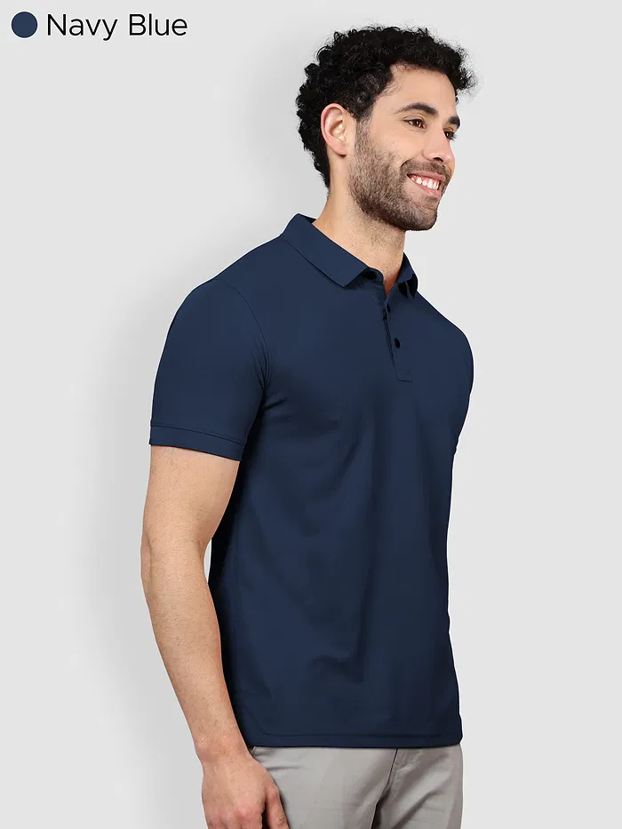 Pack of 2 Polo T-shirts Combo Rose Pink, Navy Blue