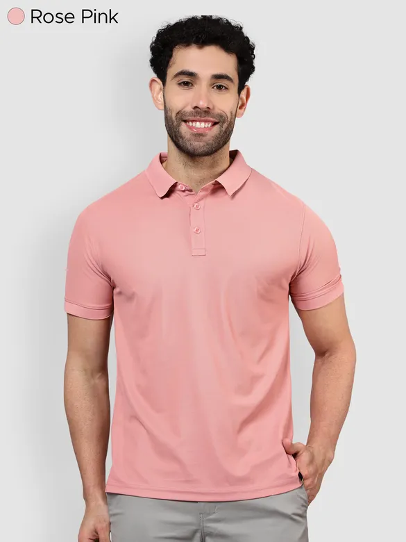 Pack of 2 Polo T-shirts Combo Rose Pink,Lush Green