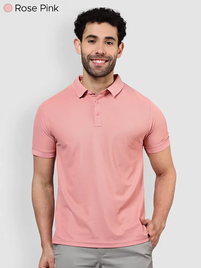 Pack of 2 Polo T-shirts Combo Rose Pink, Navy Blue