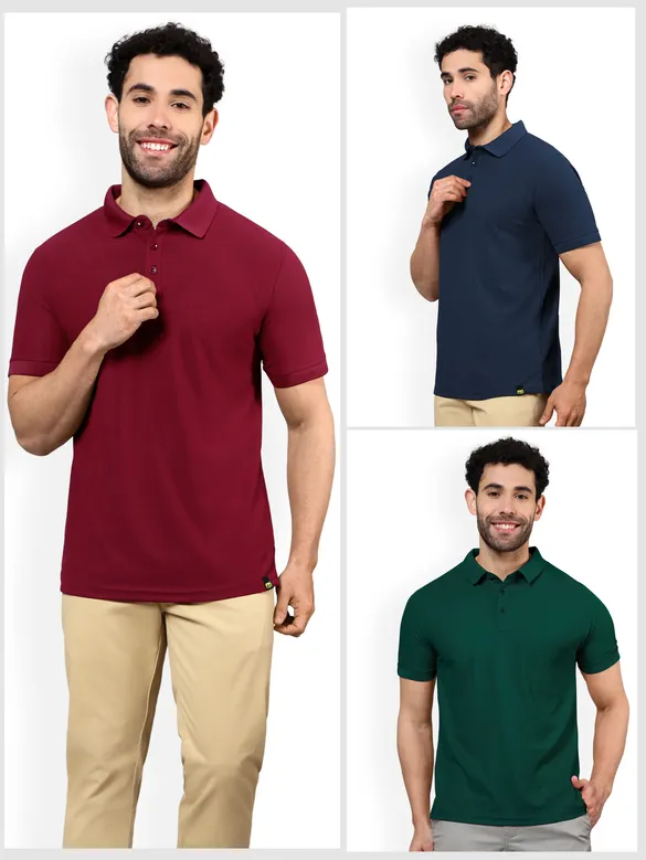 Pack of 3-Intelligent-Man Polo T-shirts Combo
