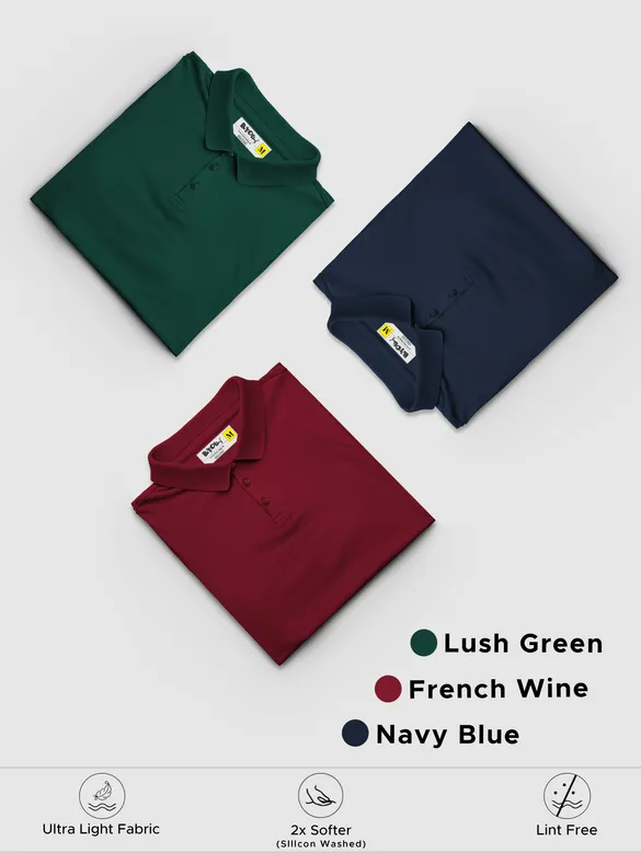 Pack of 3-Intelligent-Man Polo T-shirts Combo