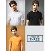 Pack Of 3 Plain T-shirts Black Mustard And White