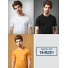 Pack Of 3 Plain T-shirts Black Mustard And White