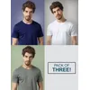 Pack Of 3 Plain T-Shirts Blue,Grey And White