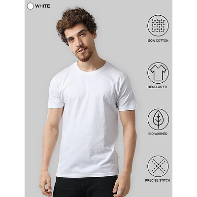 Pack Of 3 Plain T-Shirts Blue,Grey And White