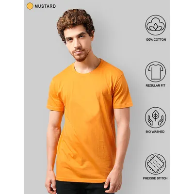 Navy Blue Mustard &amp; Bottle Green Pack Of 3 Plain T-shirts