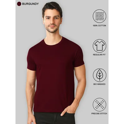 Pack Of 3 Plain T-shirts Red Rose Pink And Burgundy