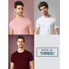 Pack Of 3 T-shirts White Rose Pink &amp; Burgundy