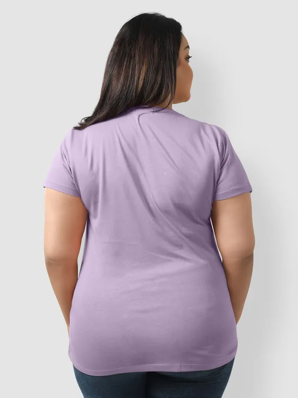 Plain Lilac Womens Plus Size T-shirt