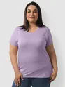 Plain Lilac Womens Plus Size T-shirt