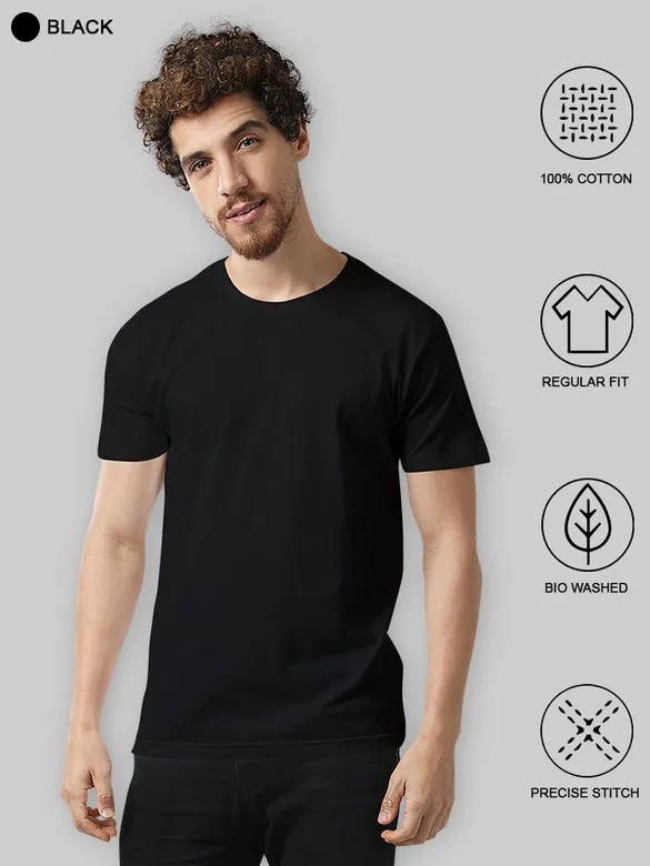 Plain T-shirts Combo Black And White