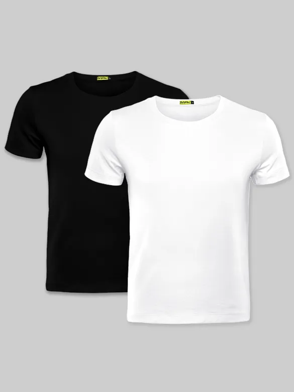 Plain T-shirts Combo Black And White