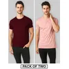 Plain T-shirts Combo Burgundy &amp; Rose Pink, 