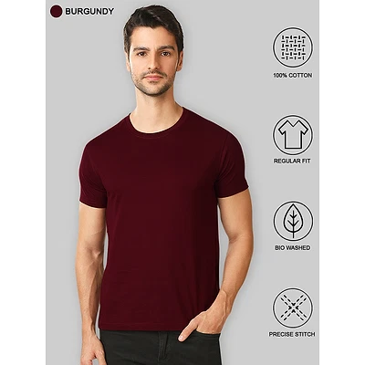 Plain T-shirts Combo Burgundy And Rose Pink