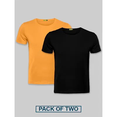 Plain T-shirts Combo Mustard &amp; Black