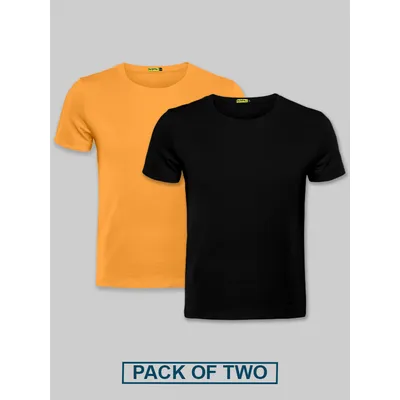 Plain T-shirts Combo Mustard &amp; Black