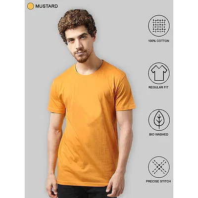 Plain T-shirts Combo Mustard And Black