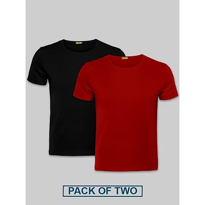 Plain T-shirts Combo Red &amp; Black