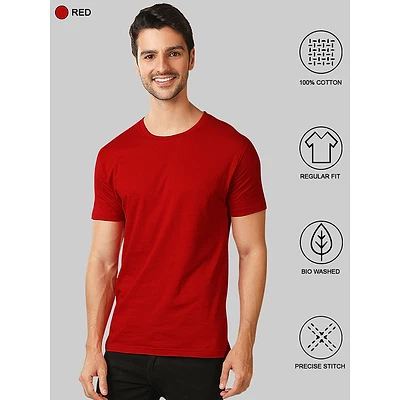 Plain T-shirts Combo Red And Black