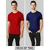 Plain T-shirts Combo Red &amp; Navy Blue