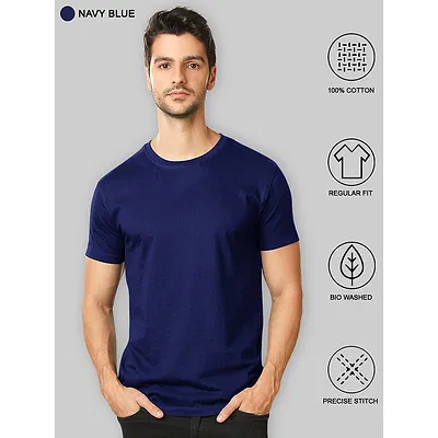 Plain T-shirts Combo Red And Navy Blue