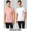 Plain T-shirts Combo White &amp; Rose Pink