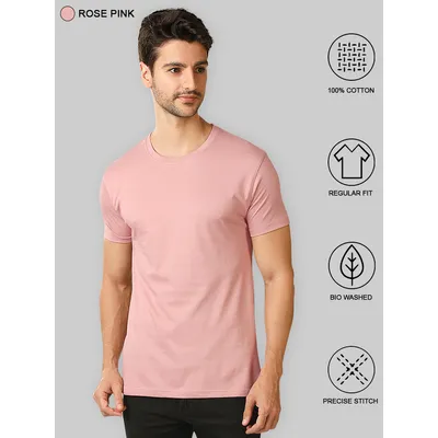 Plain T-shirts Combo White And Rose Pink