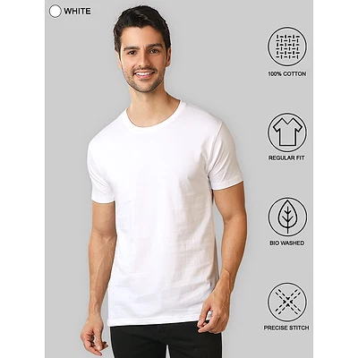 Plain T-shirts Combo White And Rose Pink