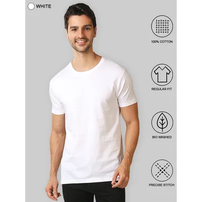 Plain T-shirts Combo White And Rose Pink