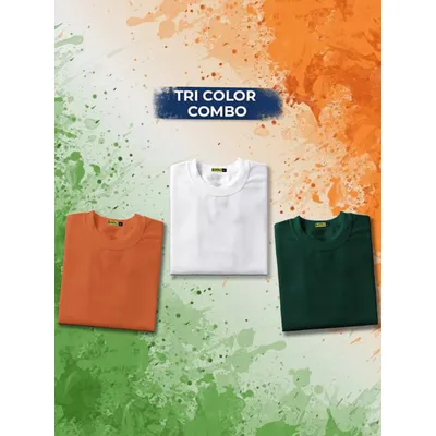TRI Color Plain T-shirts Combo, 